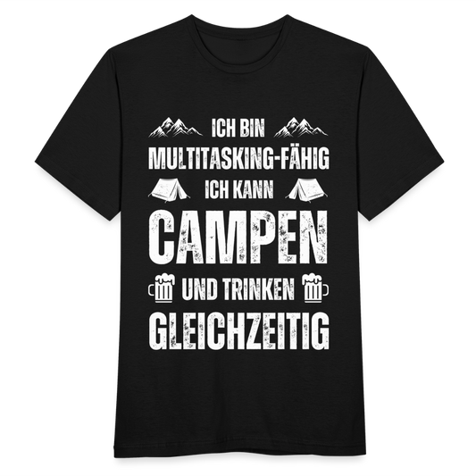 Männer T-Shirt "Ich kann Campen und Trinken gleichzeitig" - Schwarz