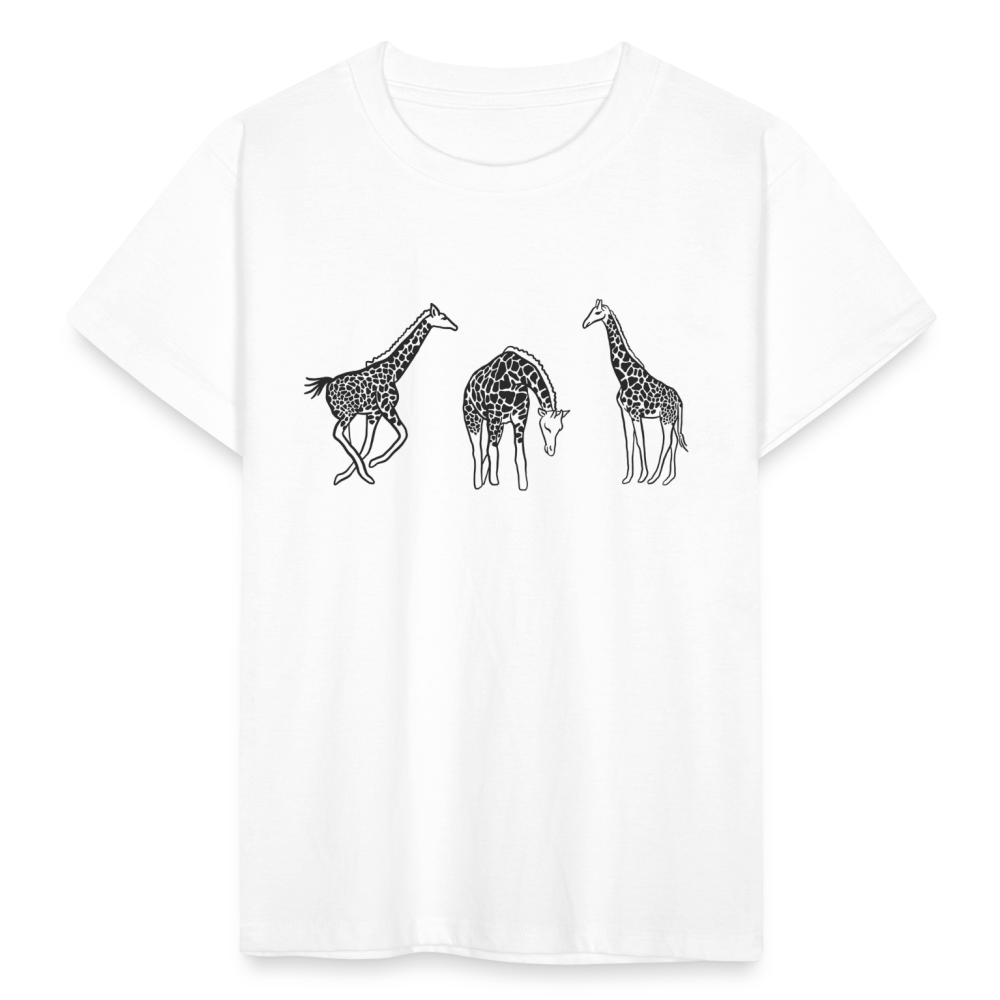 Kinder T-Shirt mit 3 Giraffen - weiß