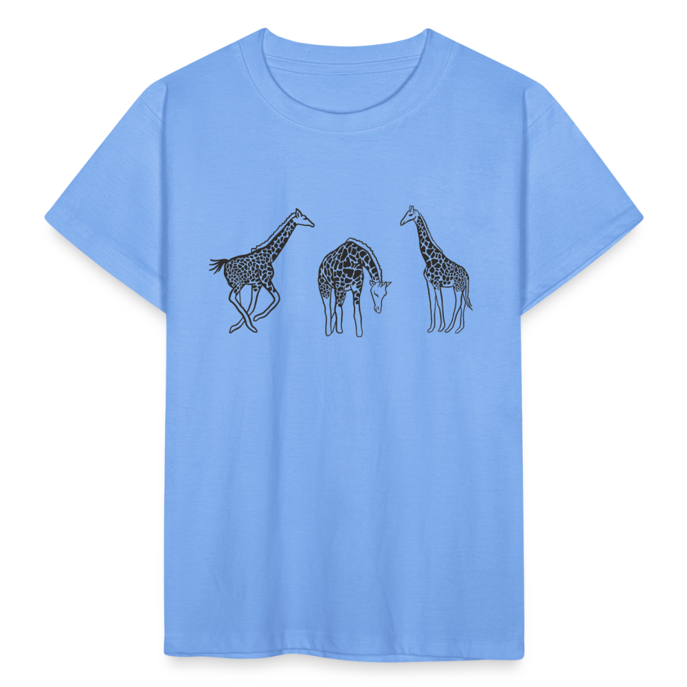 Kinder T-Shirt mit 3 Giraffen - Himmelblau