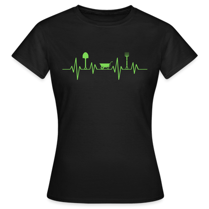 Frauen T-Shirt "Garten Elemente im Herzschlag" - Schwarz