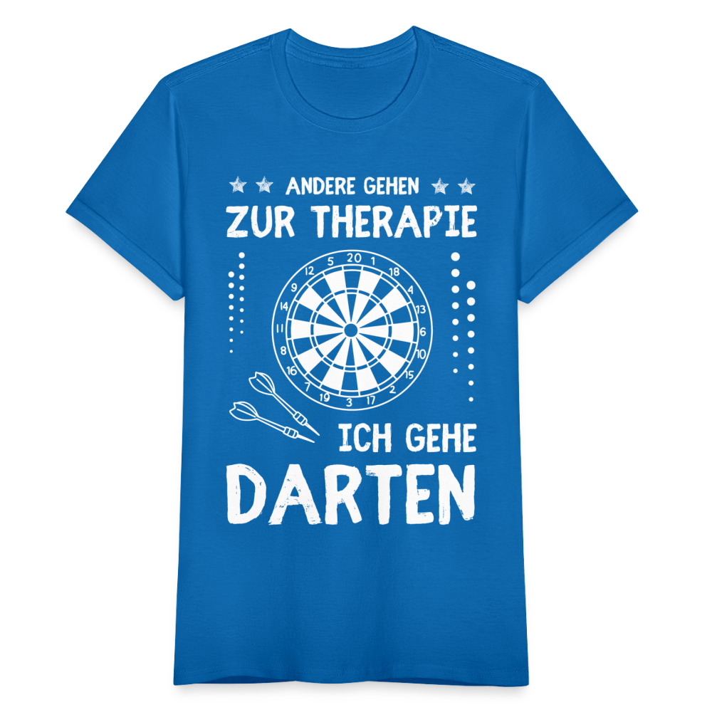 Frauen T-Shirt "Andere gehen zur Therapie, ich gehe Darten" - Royalblau