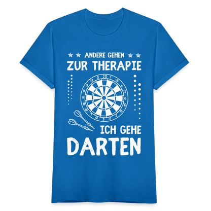 Frauen T-Shirt "Andere gehen zur Therapie, ich gehe Darten" - Royalblau