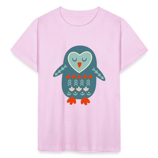 Kinder T-Shirt "Kreativer Pinguin" - Hellrosa
