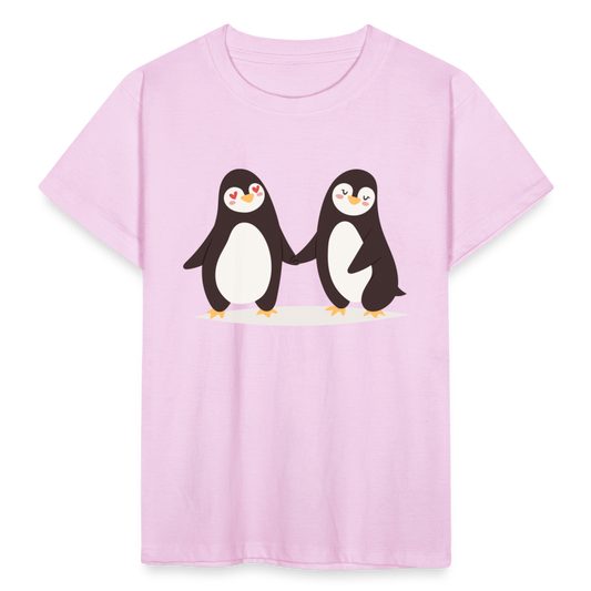 Kinder T-Shirt "Pinguin Pärchen" - Hellrosa