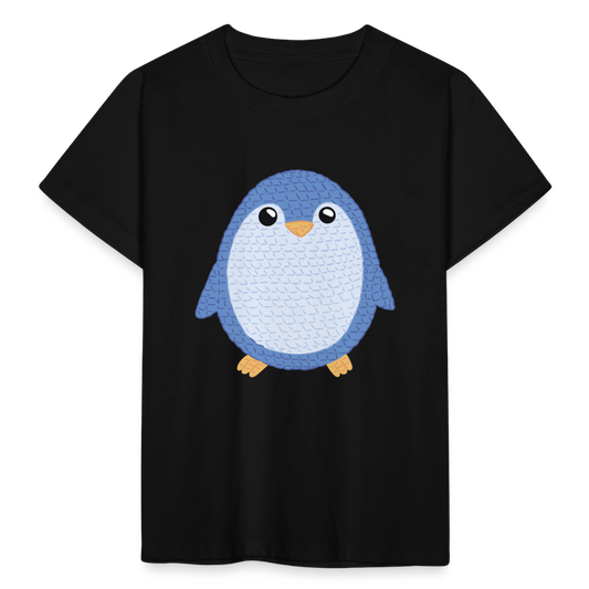 Kinder T-Shirt "Niedlicher Pinguin" - Schwarz