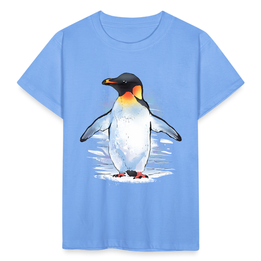 Kinder T-Shirt "Pinguin im Wasserfarben-Stil" - Himmelblau