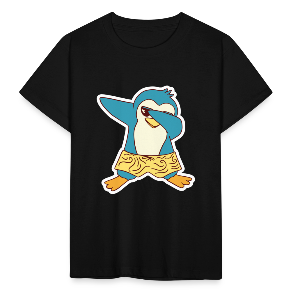 Kinder T-Shirt "Sommer Pinguin" - Schwarz
