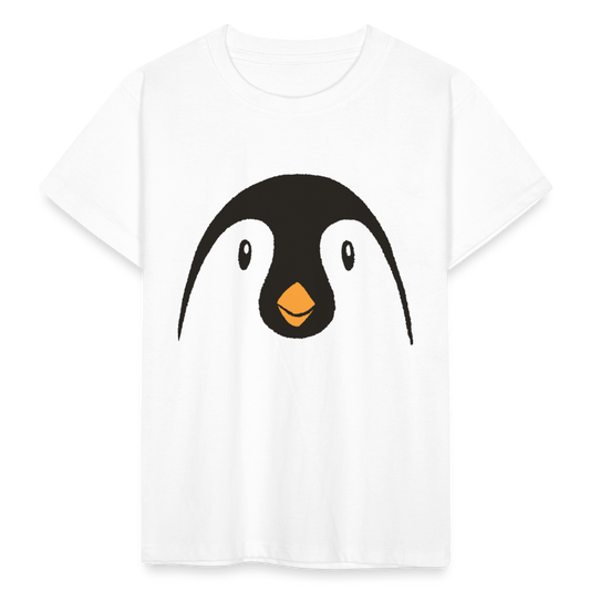 Kinder T-Shirt "Pinguin Gesicht" - weiß