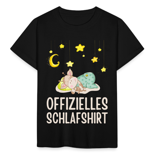 Kinder T-Shirt "Offizielles Schlafshirt" (Giraffe) - Schwarz
