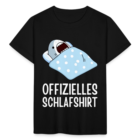 Kinder T-Shirt "Offizielles Schlafshirt" (Hai) - Schwarz