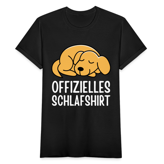 Frauen T-Shirt "Offizielles Schlafshirt" (Hund) - Schwarz