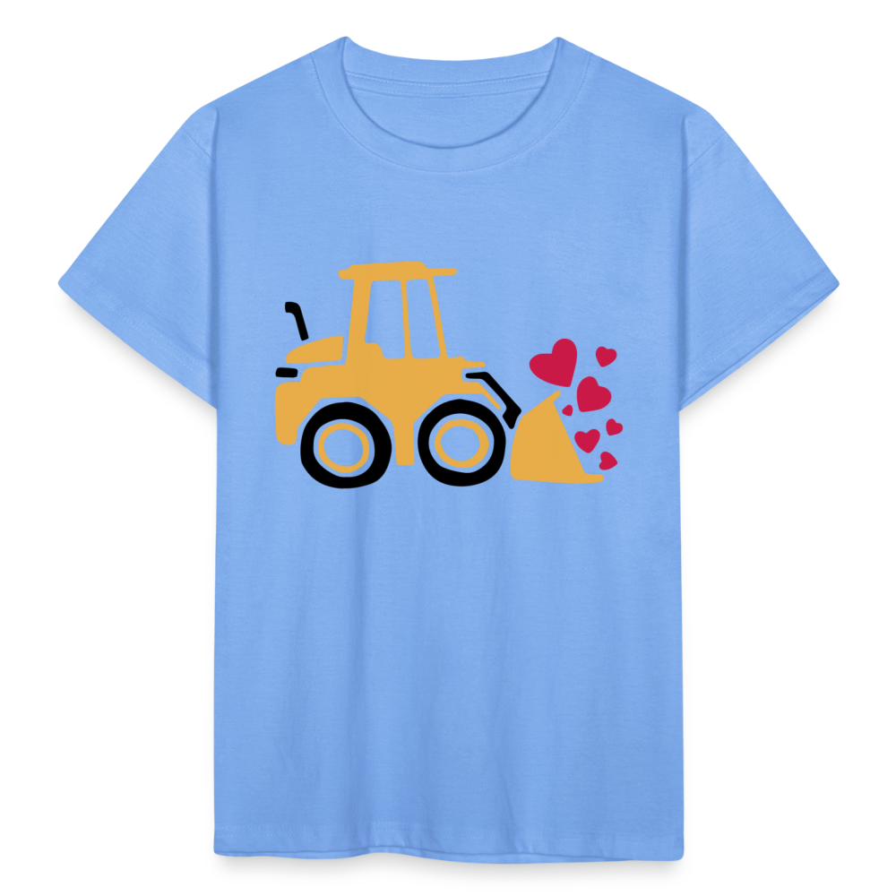 Kinder T-Shirt "Bagger mit Herzen" - Himmelblau