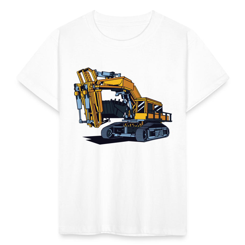 Kinder T-Shirt "Großer Bagger" - weiß