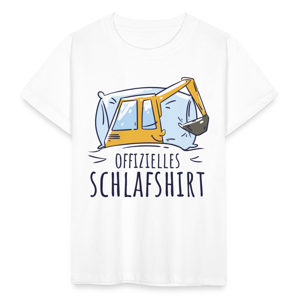 Kinder T-Shirt "Offizielles Schlafshirt" (Bagger) - weiß