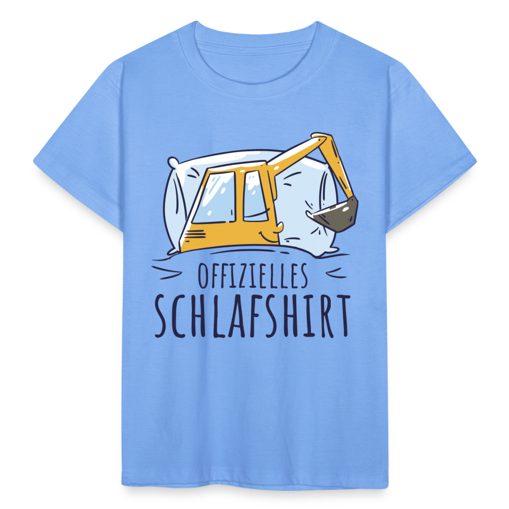 Kinder T-Shirt "Offizielles Schlafshirt" (Bagger) - Himmelblau