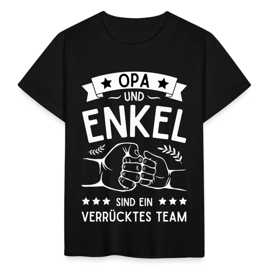 Kinder T-Shirt "Opa und Enkel sind ein verrücktes Team" - Schwarz