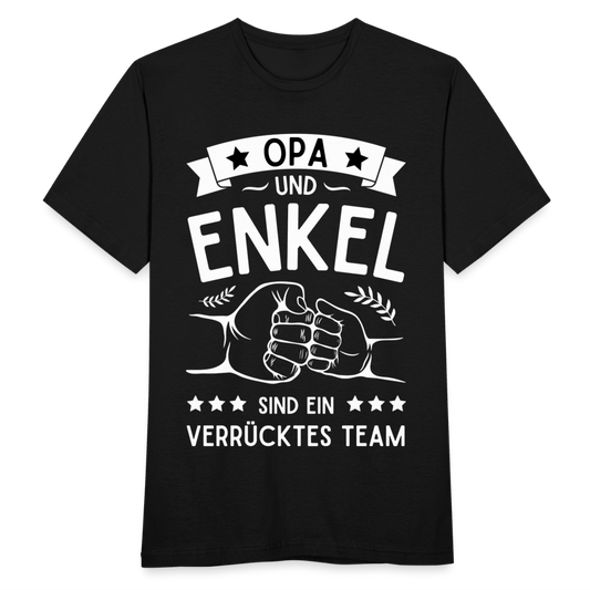 Männer T-Shirt "Opa und Enkel sind ein verrücktes Team" - Schwarz