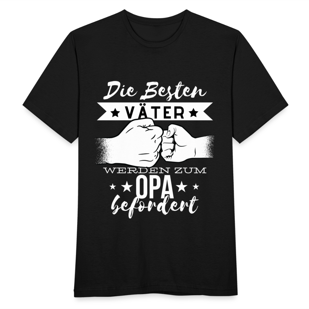 Männer T-Shirt "Die besten Väter werden zum Opa befördert" - Schwarz