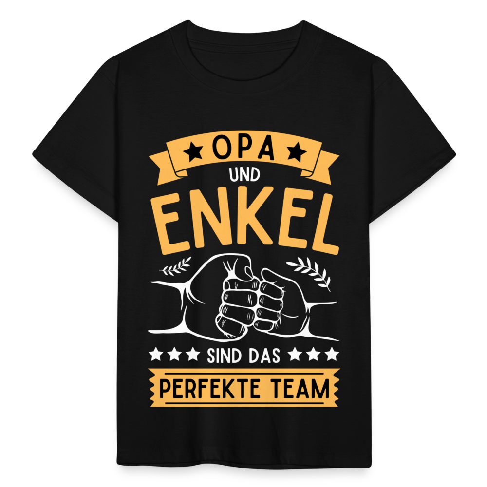 Kinder T-Shirt "Opa und Enkel sind das perfekte Team" - Schwarz