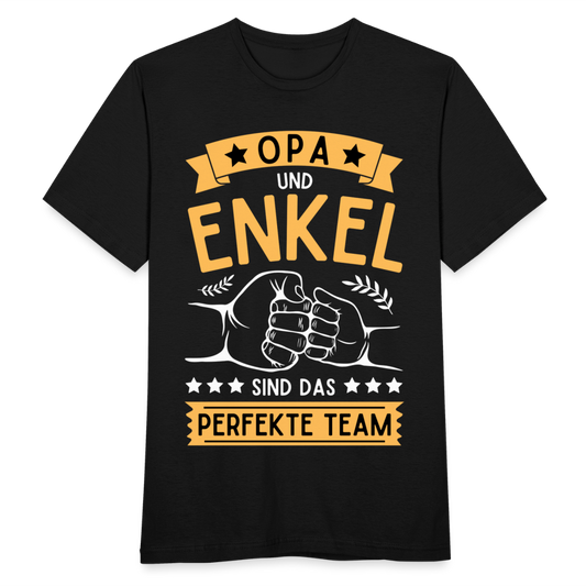 Männer T-Shirt "Opa und Enkel sind das perfekte Team" - Schwarz