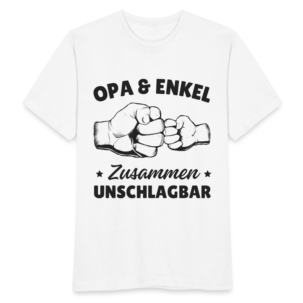 Männer T-Shirt "Opa und Enkel - zusammen unschlagbar" - weiß