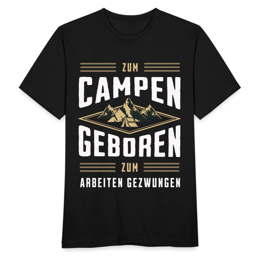 Männer T-Shirt "Zum Campen geboren" - Schwarz