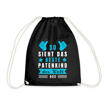 Turnbeutel "So sieht das beste Patenkind der Welt aus" - Schwarz