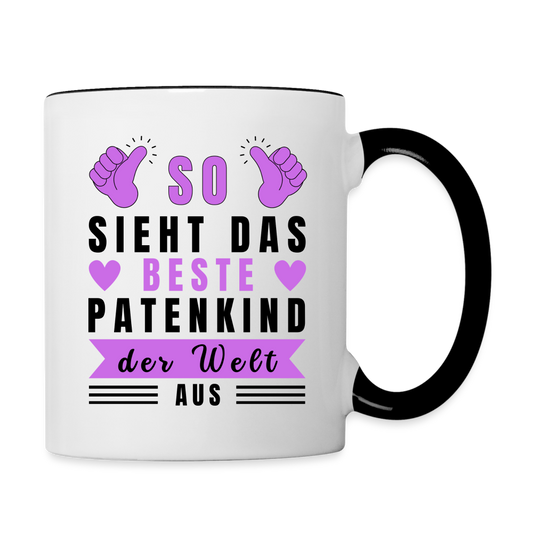 Tasse "So sieht das beste Patenkind der Welt aus" - Weiß/Schwarz