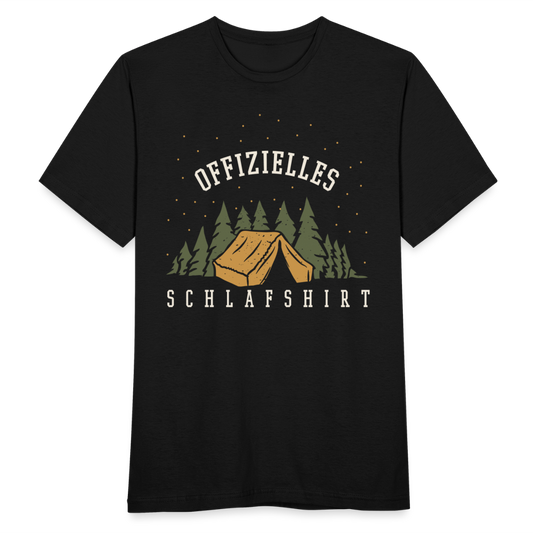 Männer T-Shirt "Offizielles Schlafshirt" (Fürs Campen) - Schwarz