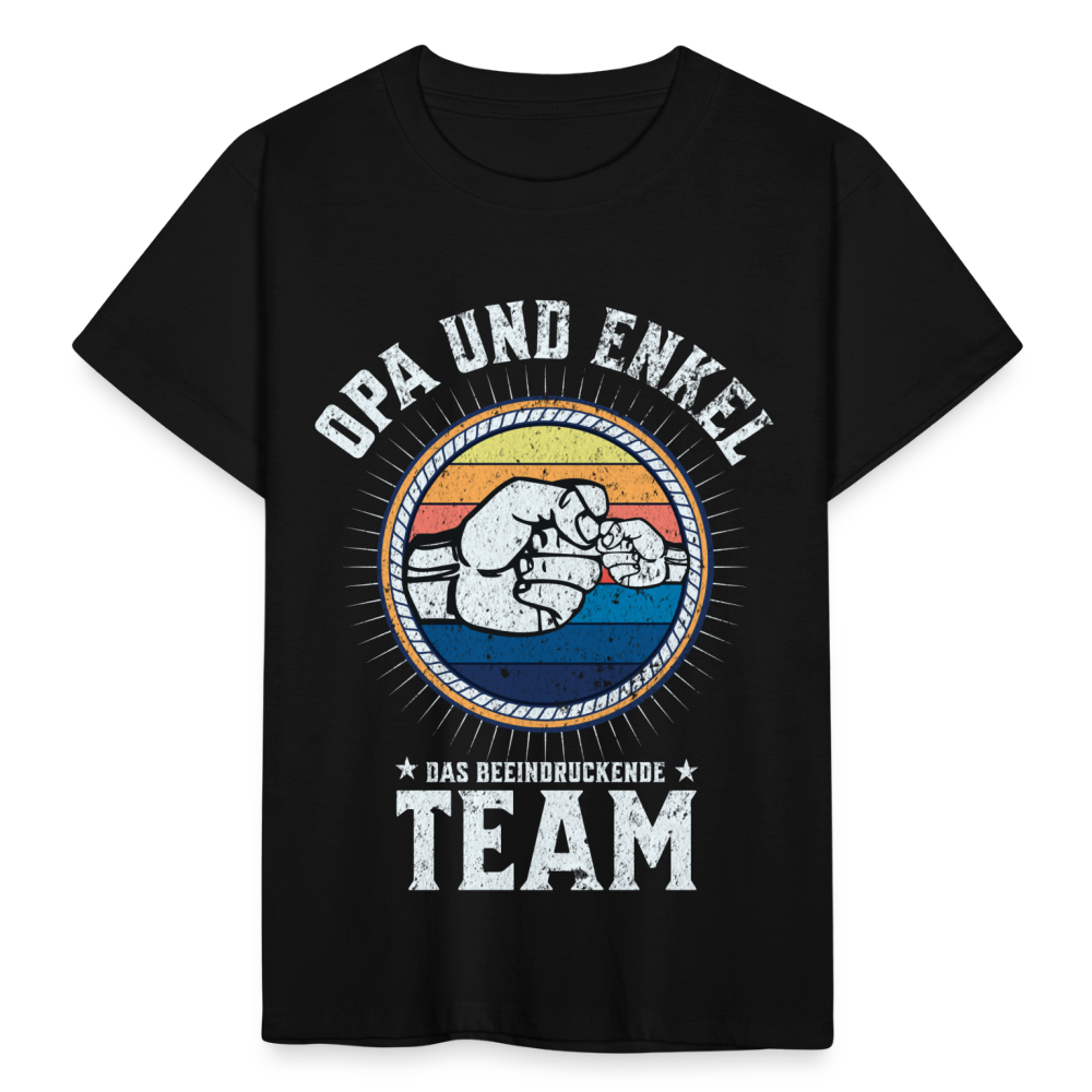 Kinder T-Shirt "Opa und Enkel - Das beeindruckende Team" - Schwarz