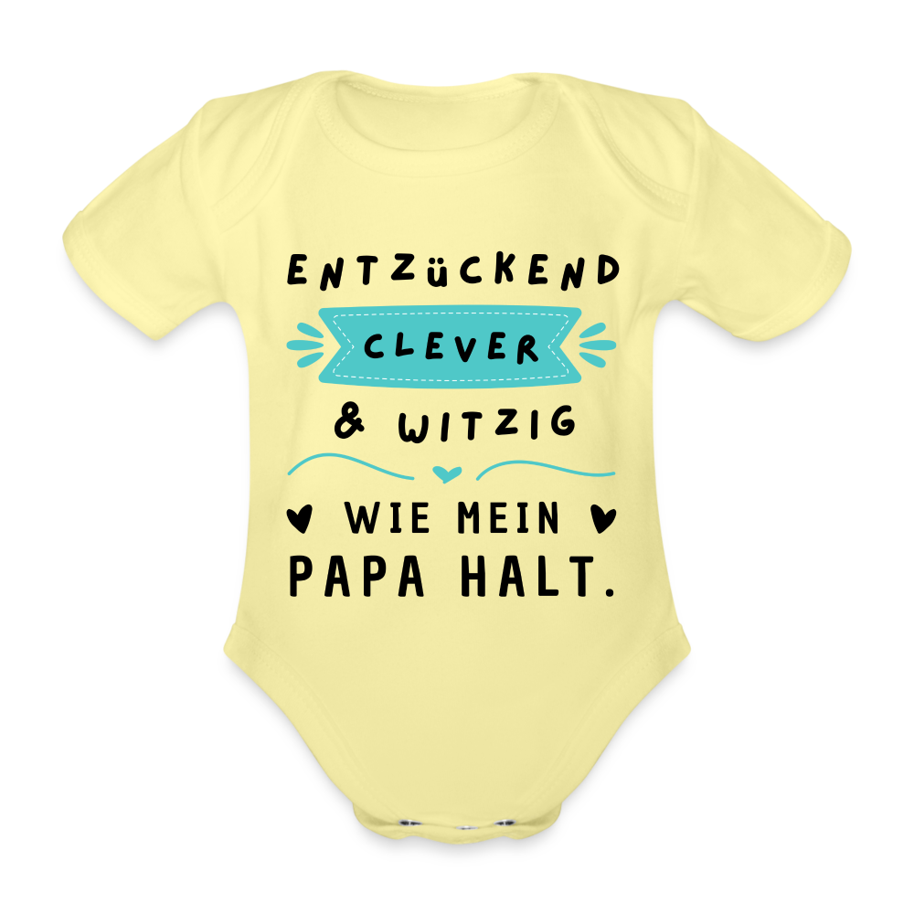 Baby Body "Entzückend, clever und witzig. Wie mein Papa halt." - Hellgelb