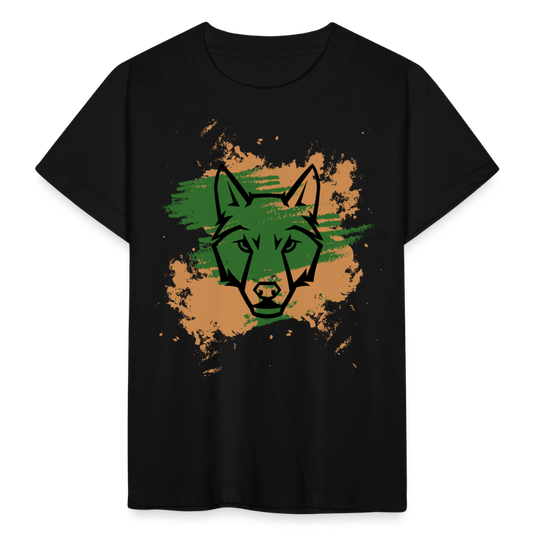 Kinder T-Shirt "Cooles Wolf-Design" - Schwarz