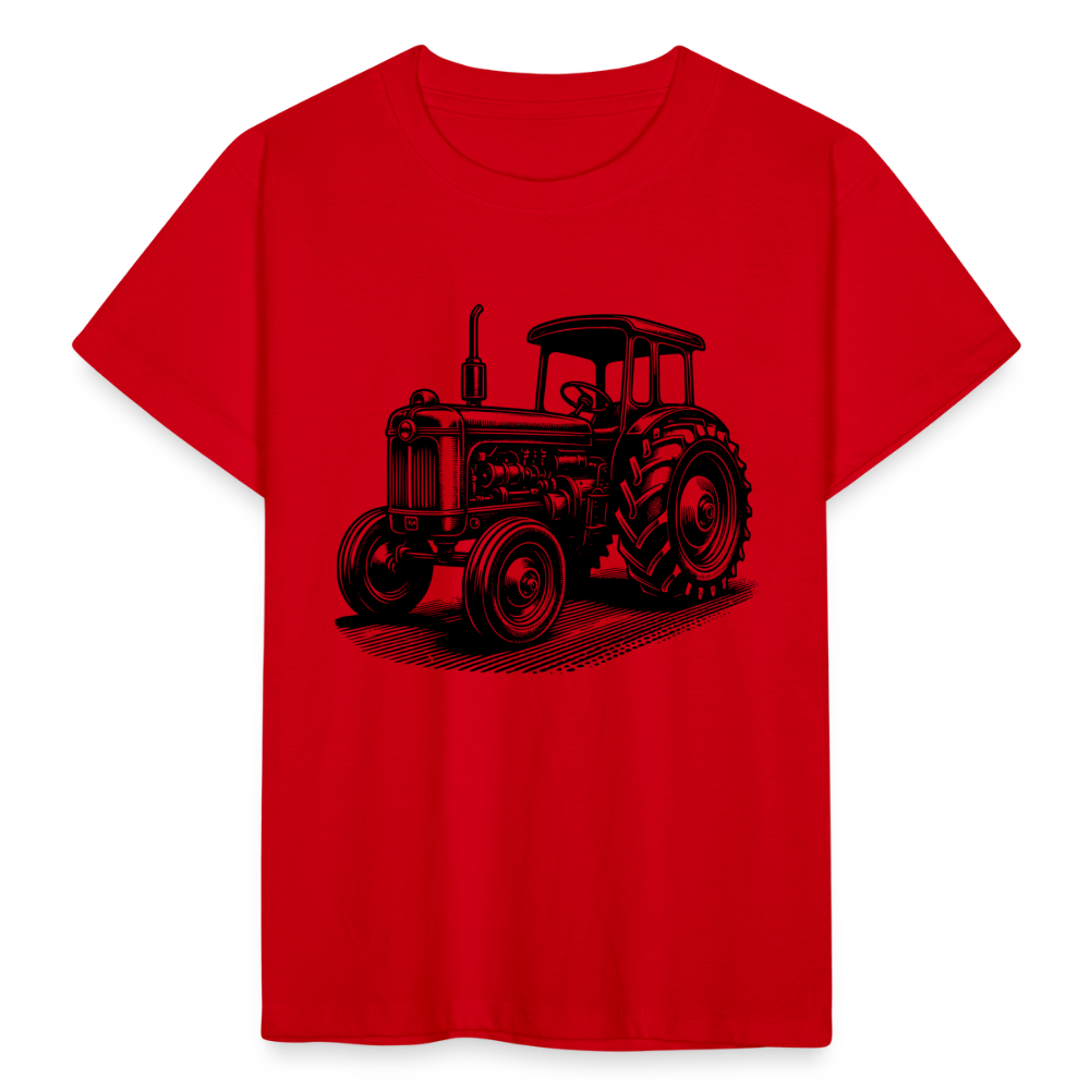 Kinder T-Shirt "Traktor Zeichnung" - Rot