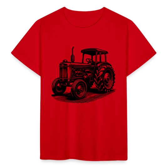 Kinder T-Shirt "Traktor Zeichnung" - Rot