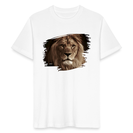 Männer Bio-T-Shirt "Realistischer Löwe" - weiß