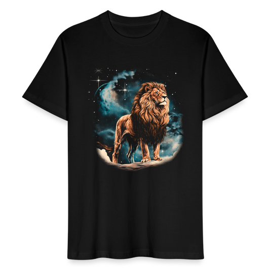 Männer Bio-T-Shirt "Löwe bei Nacht" - Schwarz