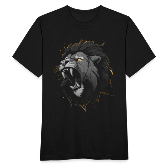 Männer T-Shirt "Coole brüllender Löwe" - Schwarz