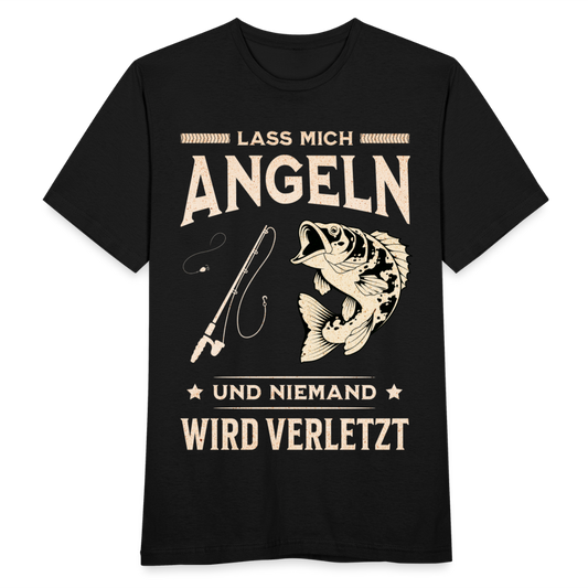 Männer T-Shirt "Lass mich angeln und niemand wird verletzt" - Schwarz