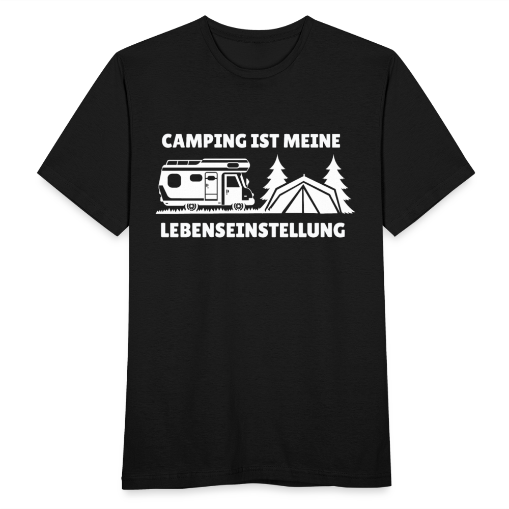 Männer T-Shirt "Camping ist meine Lebenseinstellung" - Schwarz