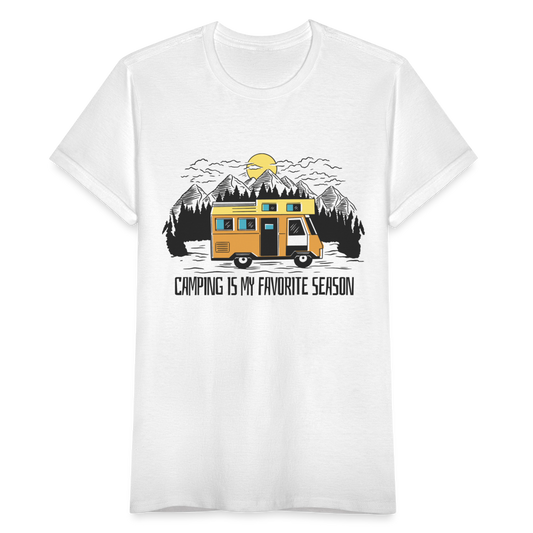 Frauen T-Shirt "Camping is my favorite season" - weiß