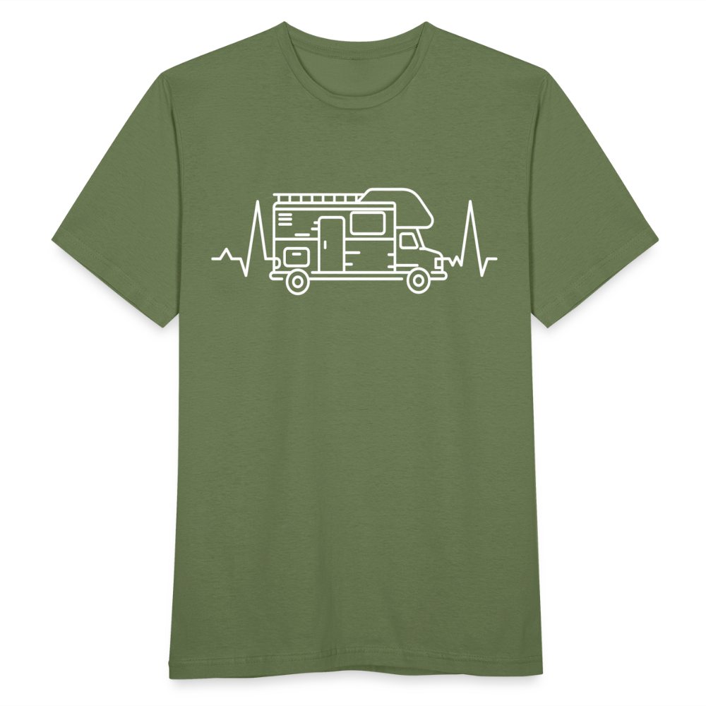 Männer T-Shirt "Wohnwagen mit Herzschlag" - Militärgrün