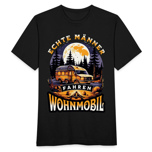 Männer T-Shirt "Echte Männer fahren Wohnmobil" - Schwarz