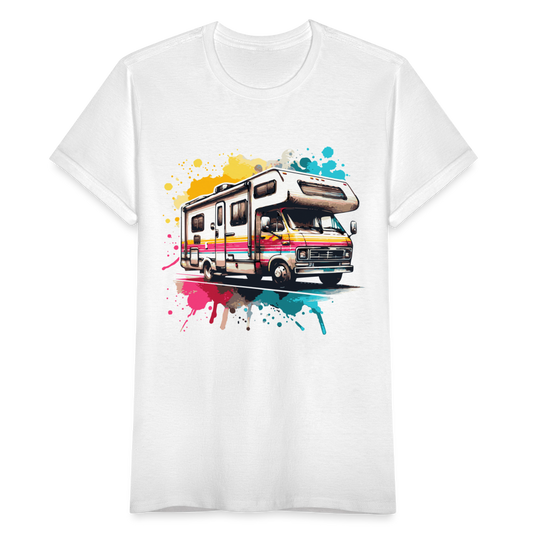 Frauen T-Shirt "Wohnmobil im Wasserfarben Style" - weiß