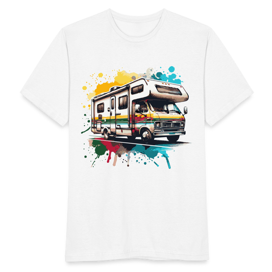 Männer T-Shirt "Wohnmobil im Wasserfarben Style" - weiß