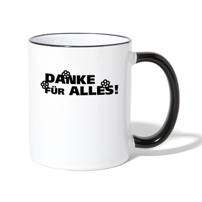 Tasse "Danke für alles" (Minimalistisches Design) - Weiß/Schwarz