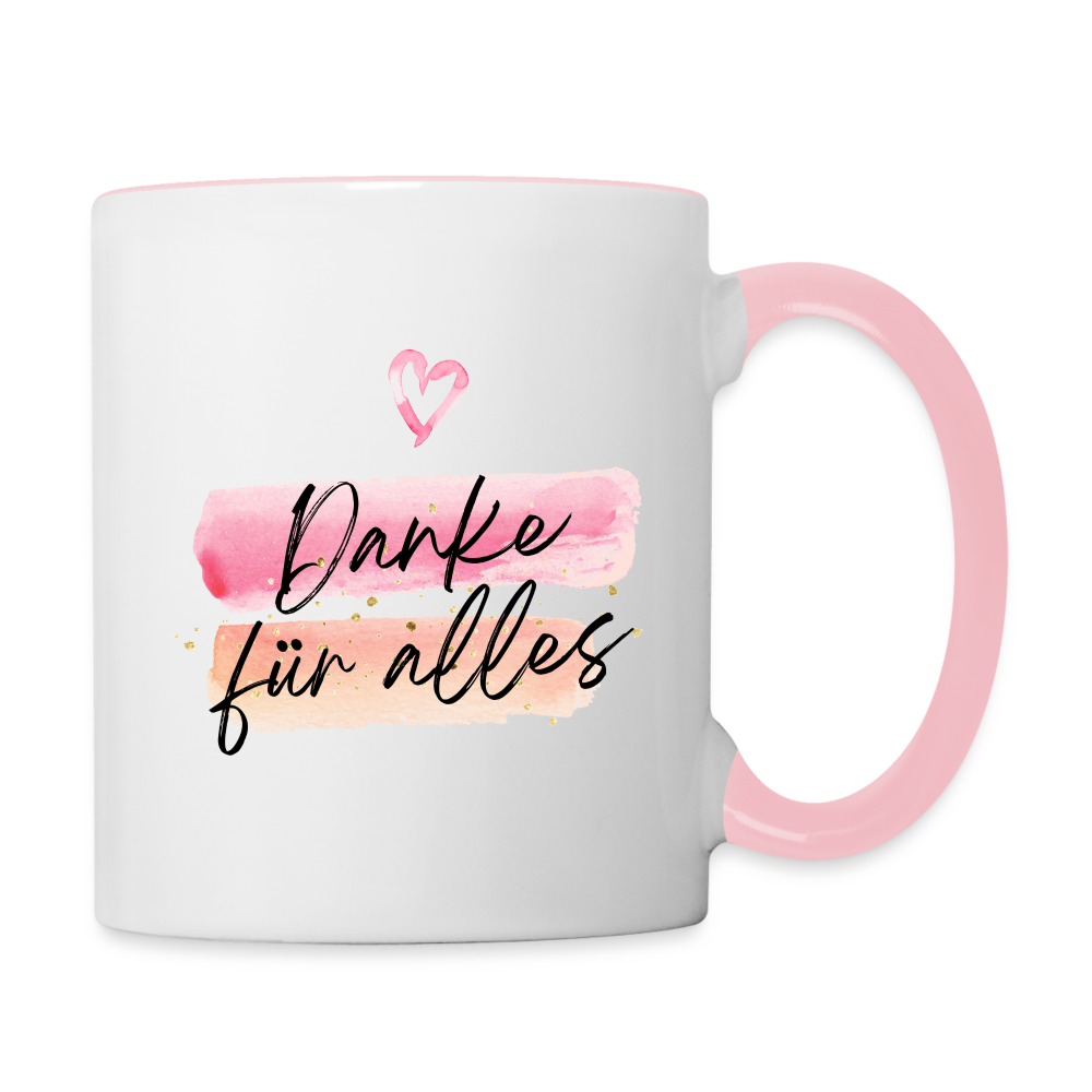 Tasse "Danke für alles" (Kreativ) - Weiß/Pink