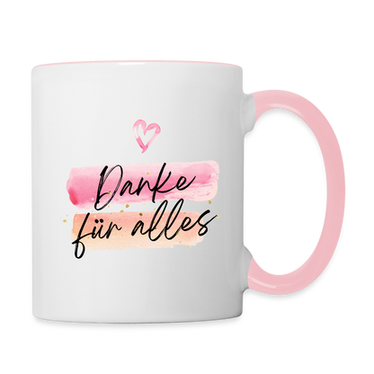 Tasse "Danke für alles" (Kreativ) - Weiß/Pink