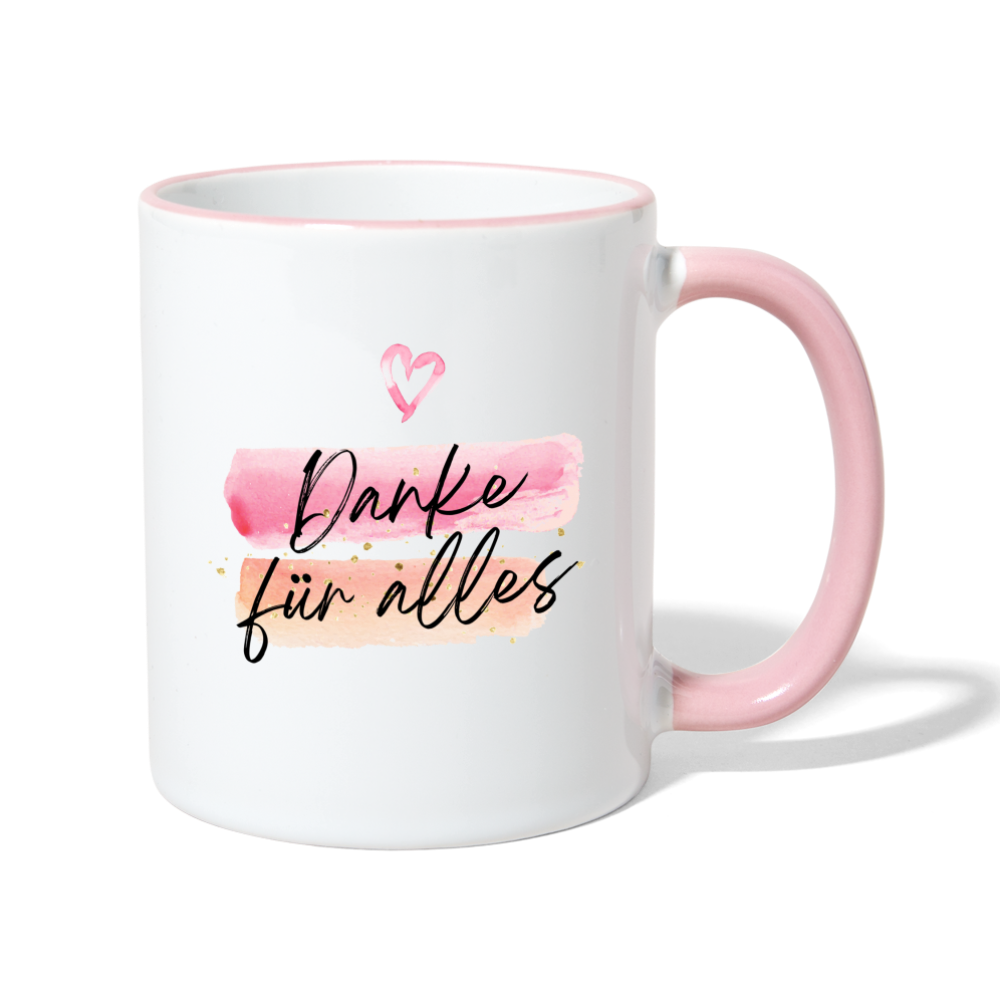 Tasse "Danke für alles" (Kreativ) - Weiß/Pink