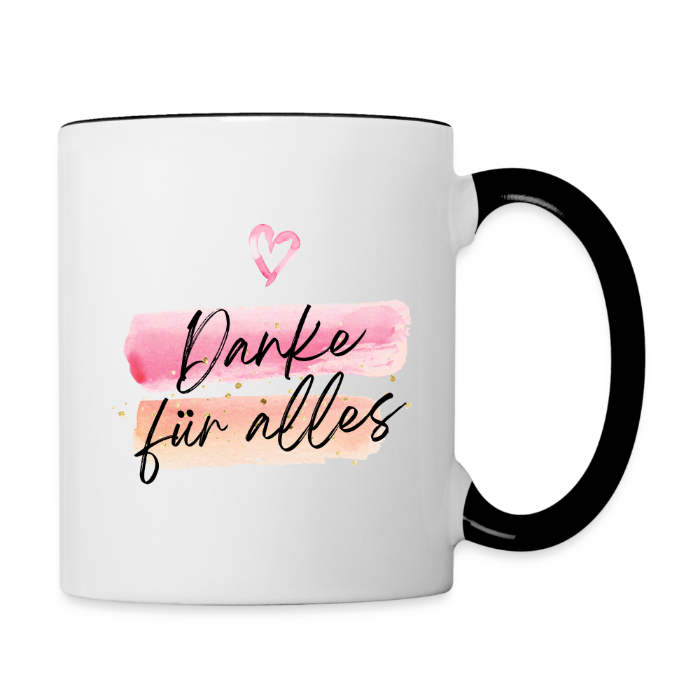 Tasse "Danke für alles" (Kreativ) - Weiß/Schwarz