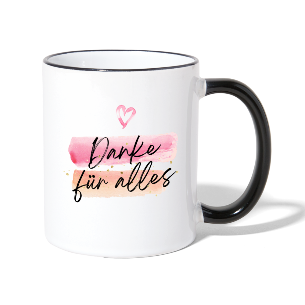 Tasse "Danke für alles" (Kreativ) - Weiß/Schwarz